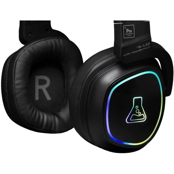 Gaming Headset - THE G-LAB - KORP-PROMETHIUM - Wireless + Bluetooth - Compatible with PC, PS4, XboxOne - Black
