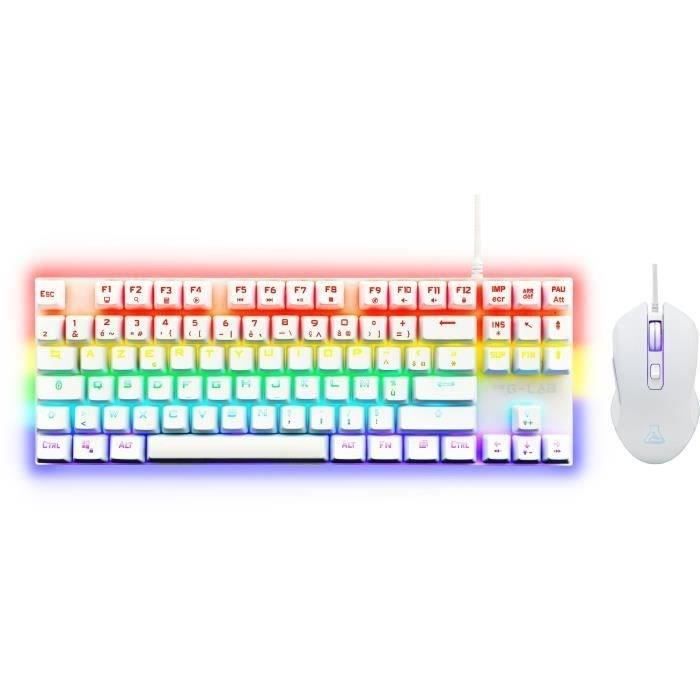 Combo Gaming Mechanical Keyboard TKL + Mouse - THE G-LAB - COMBO MERCURY W - White