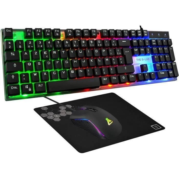 3 in 1 Gaming Combo - Backlit gaming keyboard and gaming mouse + Mouse pad - THE G-LAB - COMBO YTTRIUM