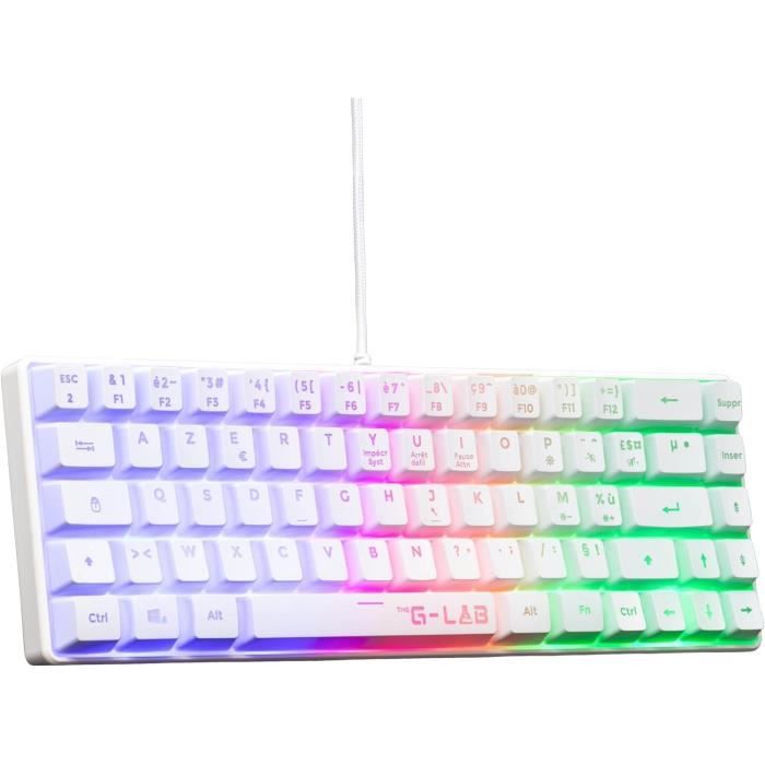 Gaming Keyboard - THE G-LAB - KEYZ-HYDROGEN-W/FR - 60% White Membrane