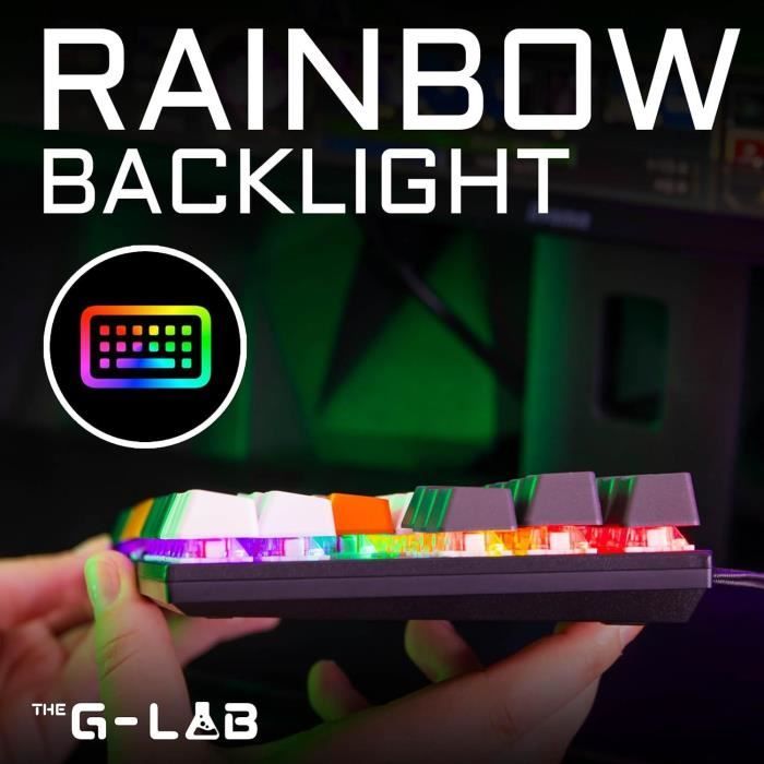 Gaming Keyboard - THE G-LAB - KEYZ-MERCURY-C/FR - Mechanical - TKL - 3 colors White+Black+OrangeFR