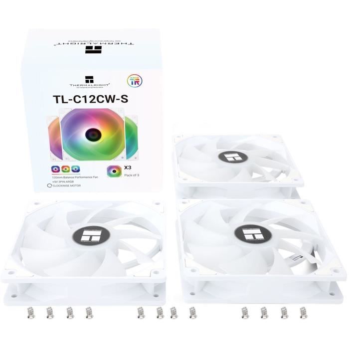 Thermalright - TL-C12CW-S (White) - 3x120mm - For PC case - Pack of 3