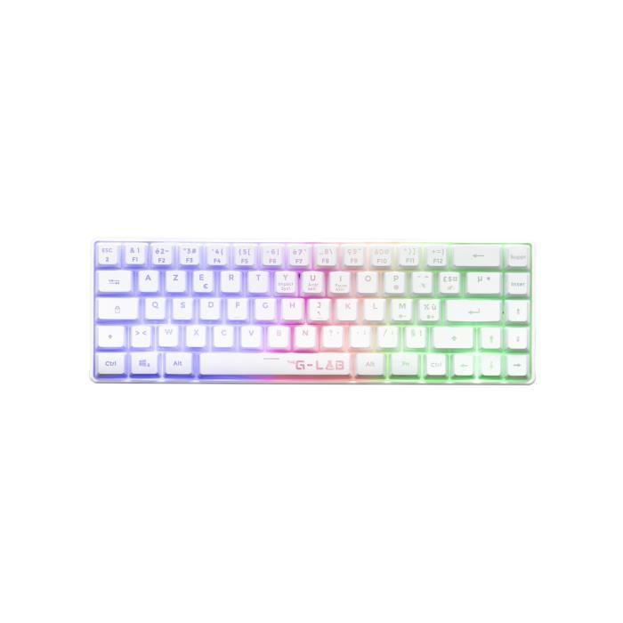 Gaming Keyboard - Membrane - The G-Lab - KEYZ HYDROGEN WL - Rainbow Backlighting - Wireless - Semi-Mechanical - Azerty - White