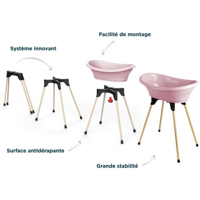 THERMOBABY TUB KIT VASCO Powder pink: bathtub + feet + drain hose