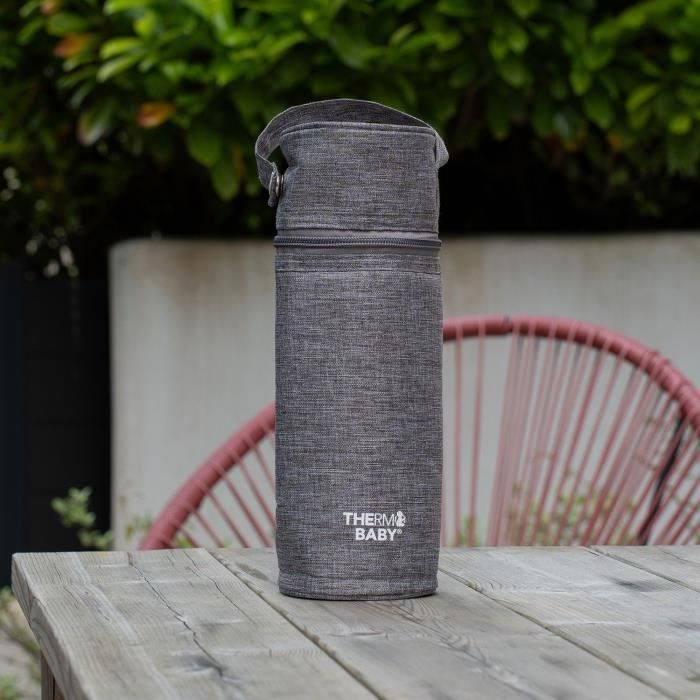 THERMOBABY baby bottle holder - insulated - heather gray