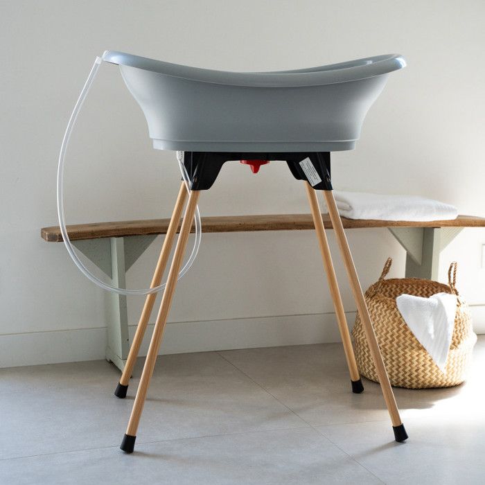 THERMOBABY Bath kit VASCO Charm gray: bath + feet + drain pipe