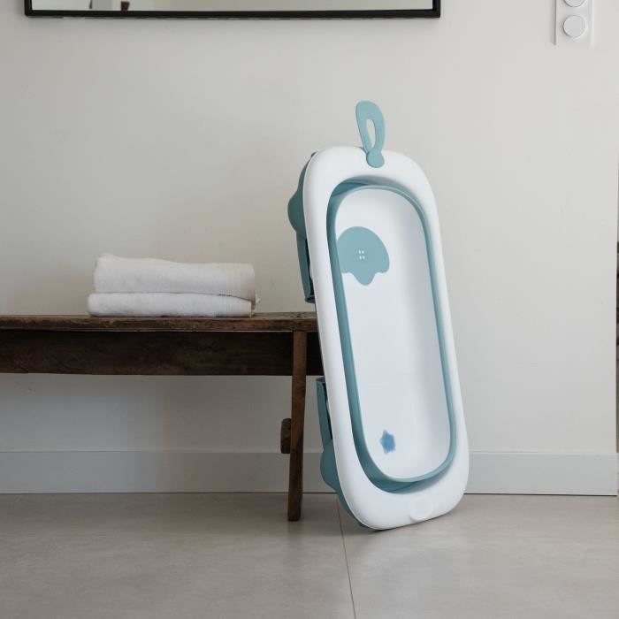 Foldable bathtub - THERMOBABY - BALNÉA - Compact - Drain plug - Up to 18 months - Blue