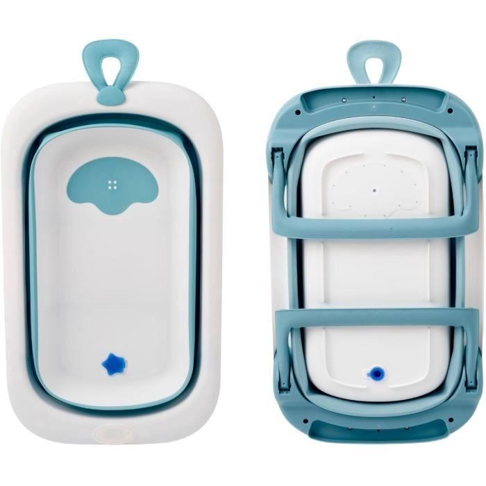 Foldable bathtub - THERMOBABY - BALNÉA - Compact - Drain plug - Up to 18 months - Blue