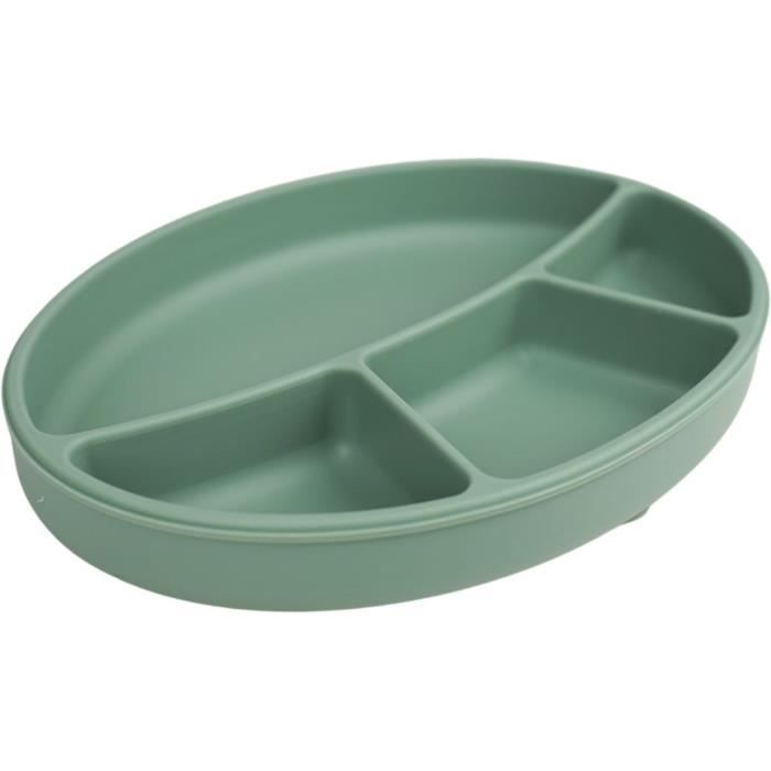 Suction plate - THERMOBABY - Silicone - Cactus Green - Compartmentalized and non-slip