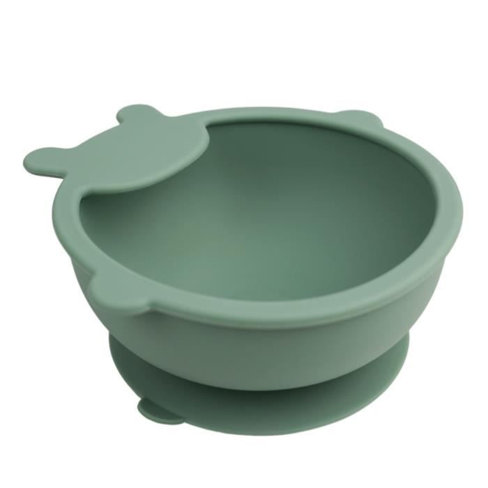 Suction cup bowl - THERMOBABY - Silicone - Cactus Green - Non-slip and unbreakable