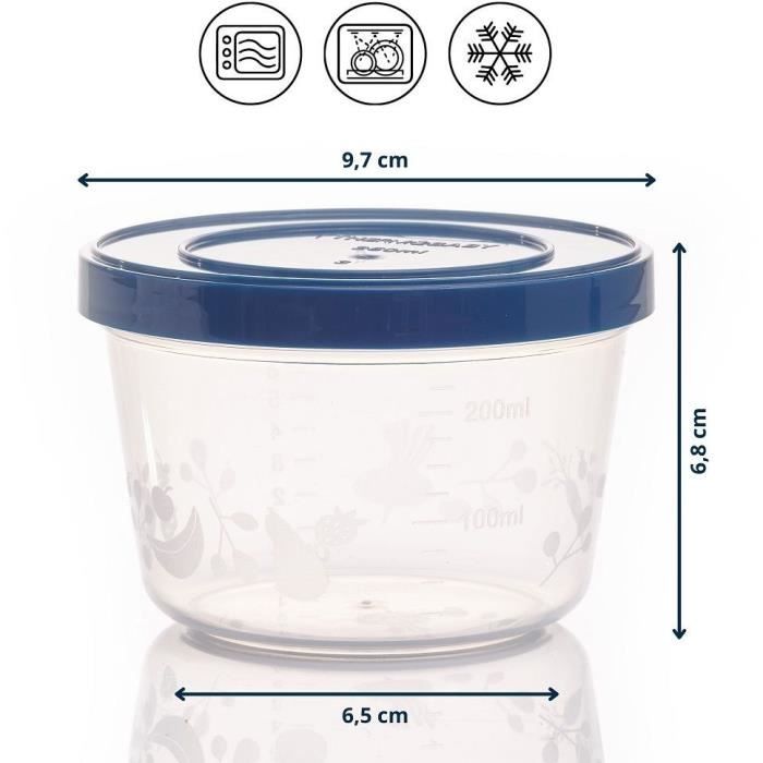 5 x 250ml storage boxes