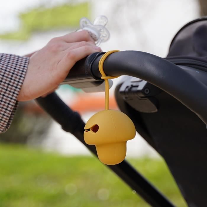 Pacifier holder - THERMOBABY - Silicone - Honey Yellow - Soft and BPA free