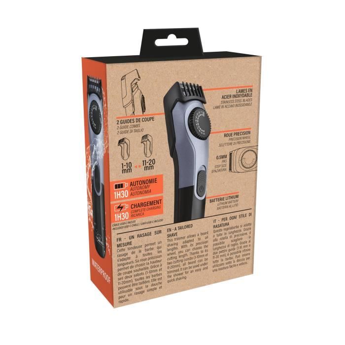 THE BARB' XPERT 6042 battery-powered beard trimmer - Lithium battery - 19 cutting heights - 1h 30 autonomy - LED indicator