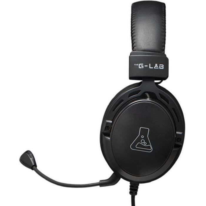Wired Gaming Headset - THE G-LAB - KORP TITANIUM - Microphone - PC/PS4/Xbox One - Black