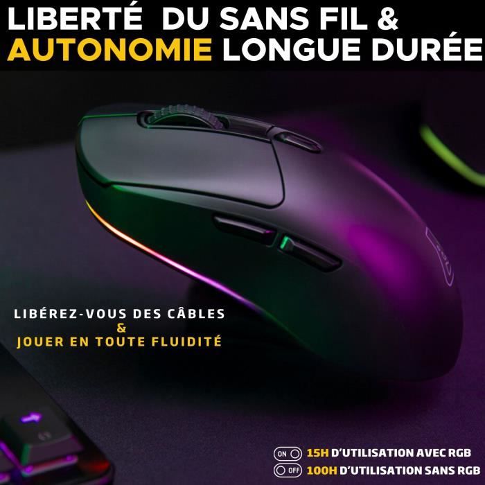 Competitive Gaming Mouse - Wired or wireless - The G-Lab - KULT-TITAN - RGB - 12000 DPI - Black