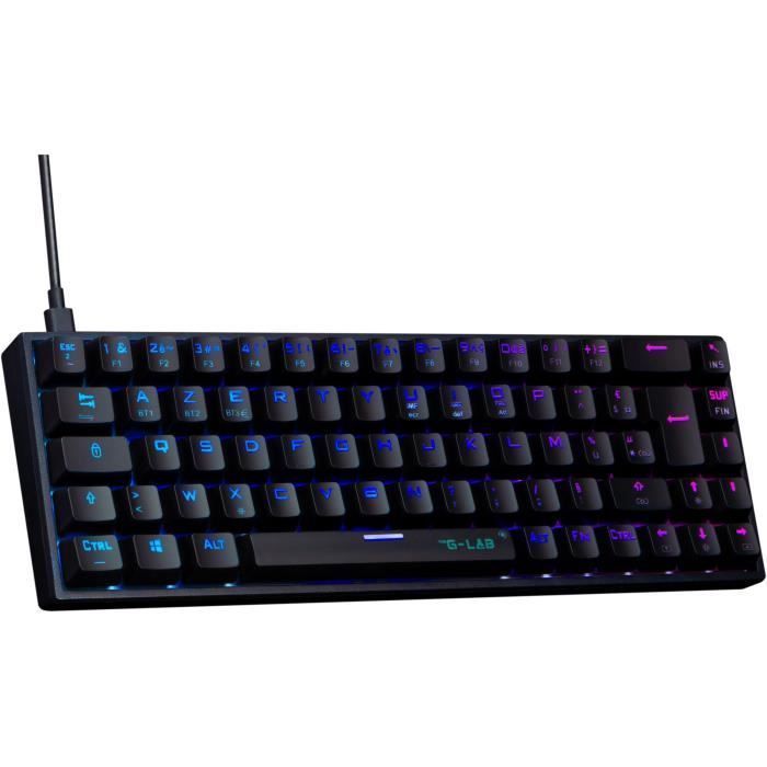 Gaming Keyboard - The G-Lab - KEYZ TITAN - Mechanical (Red Switch) - Wired - RGB - Black
