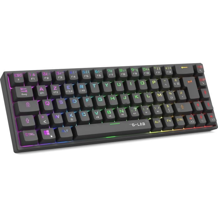 Triple Mode Gaming Keyboard - The G-Lab - KEYZ TITAN - Mechanical (Red Switch) - Wireless - RGB