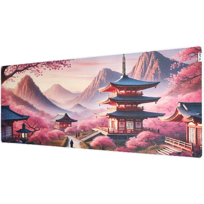 The G-Lab - Pad Temple - Tapis de Souris XXL - 900x400 - Base Antidérapante  Temple Japonais
