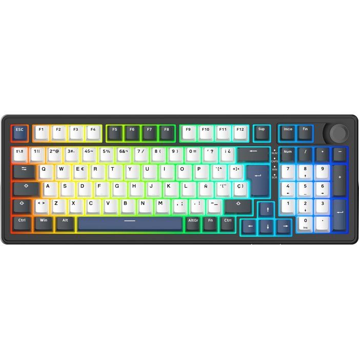 Clavier magnétique gamer - PBT double injection - THE G-LAB - KEYZ Elite 400 HE - 96% AZERTY - RGB - Noir et bleu