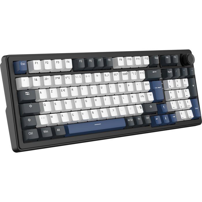 Clavier magnétique gamer - PBT double injection - THE G-LAB - KEYZ Elite 400 HE - 96% AZERTY - RGB - Noir et bleu
