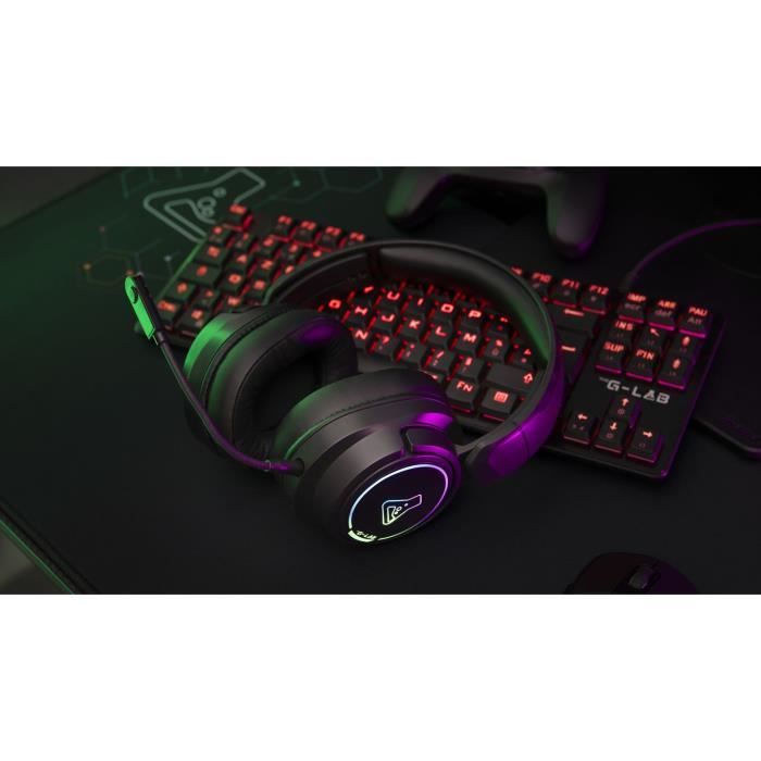 Wireless Gaming Headset - The G-Lab - KORP IRIDIUM - Microphone - RGB - PC/PS4/Xbox One - Black