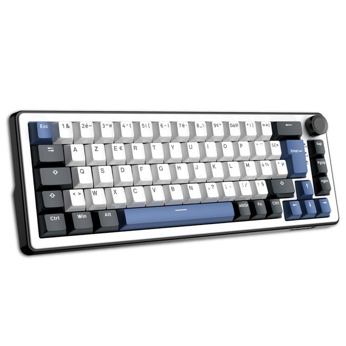 Clavier mécanique gamer - PBT double injection - THE G-LAB - KEYZ Elite 200 BW - AZERTY TKL - RGB - Bleu