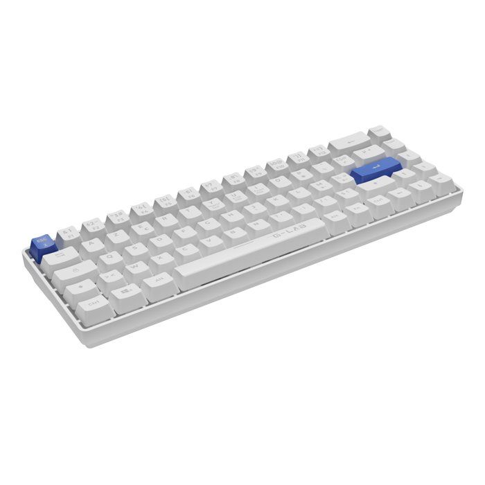Clavier Gamer - The G-Lab - KEYZ HYDROGEN - 60% Format Compact - Touches bleus - Filaire -BLANC