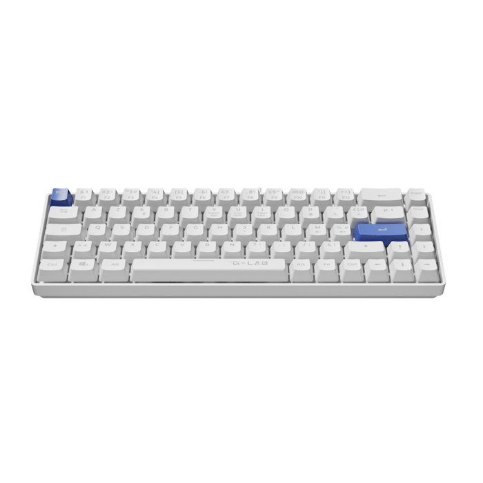Clavier Gamer - The G-Lab - KEYZ HYDROGEN - 60% Format Compact - Touches bleus - Filaire -BLANC
