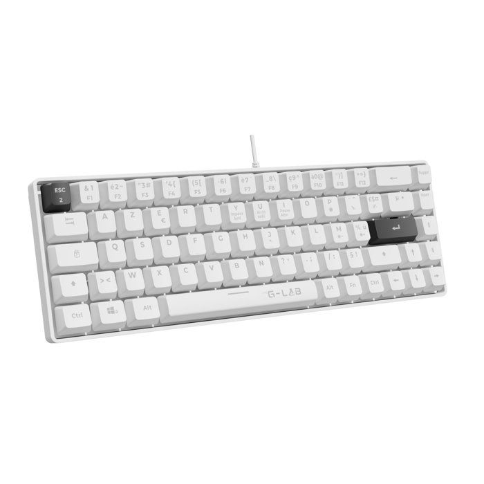 Clavier Gamer - The G-Lab - KEYZ HYDROGEN - 60% Format Compact - Touches noir - Filaire -BLANC