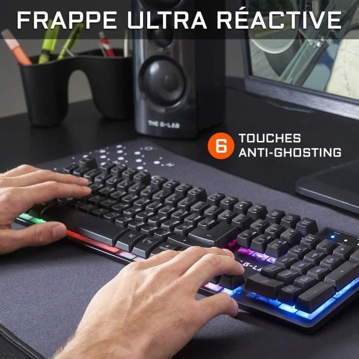 Combo KRYPTON - THE G-LAB - Retro Wired Gaming Keyboard and Mouse Pack - RGB Lighting