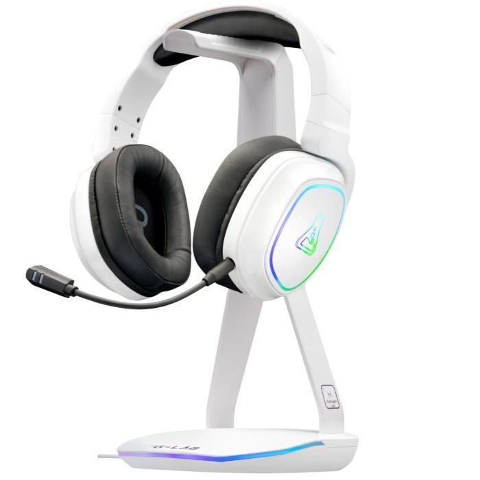 Headphone/Headset Stand - THE G-LAB - K-STAND HYDROGEN - 2 USB ports - White