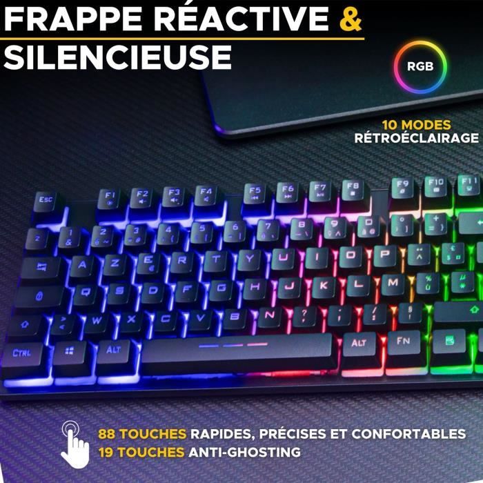Gaming Keyboard - The G-Lab - KEYZ CAESIUM TKL WIRELESS - wireless - azerty - Black