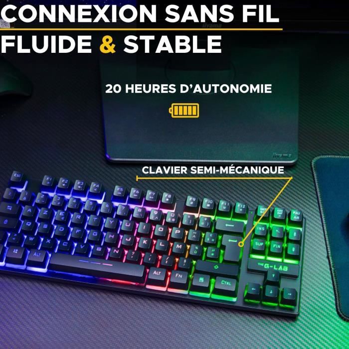 Gaming Keyboard - The G-Lab - KEYZ CAESIUM TKL WIRELESS - wireless - azerty - Black