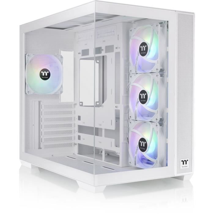 PC case - THERMALTAKE - View 380 TG ARGB Snow - Mid tower - ATX - Tempered glass - White