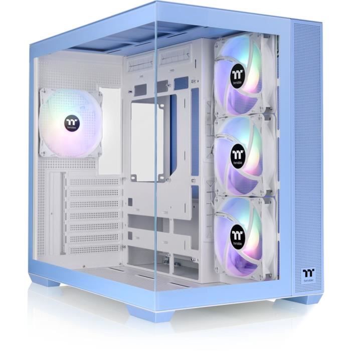 PC case - THERMALTAKE - View 380 TG ARGB Hydrangea Blue - Mid tower - ATX - Tempered glass - Blue