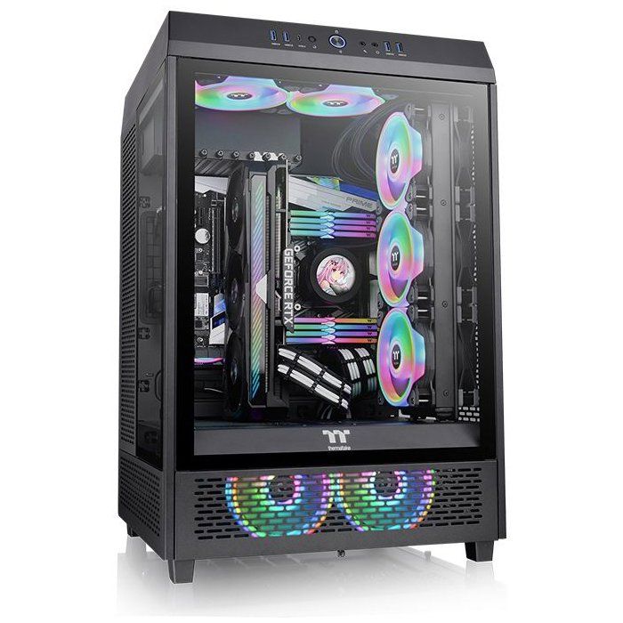 PC case - THERMALTAKE - The TOWER 500 (Black) - Case without power supply - Medium tower - E-ATX format