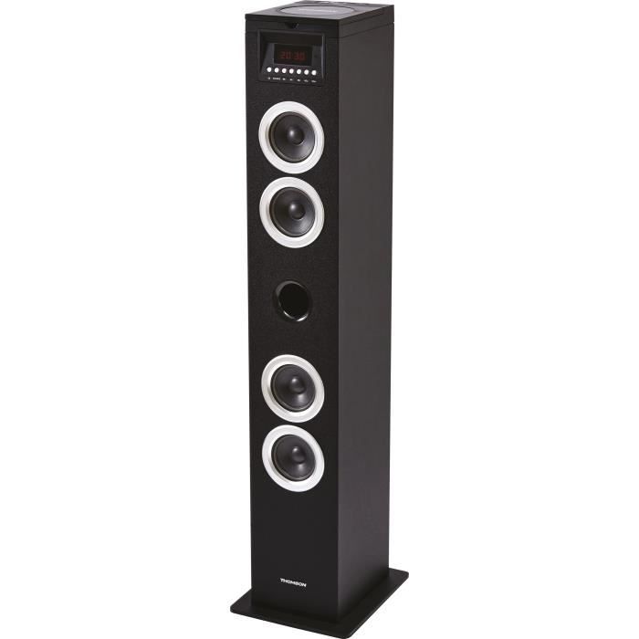 THOMSON DS120CD - Multimedia speaker tower - CD player - 60W - Bluetooth, USB, FM radio - LED display - Black