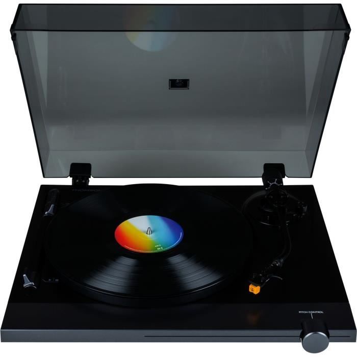 THOMSON TT700 - Premium 33 and 45 rpm vinyl turntable - AT91 Audio Technica playhead - Antiskating - Black
