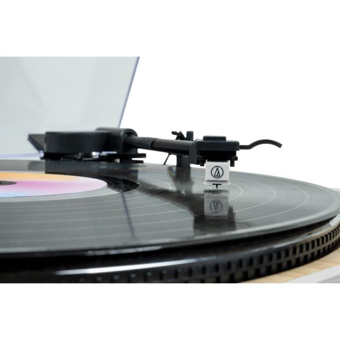 THOMSON TT301 - 33 and 45 rpm designer vinyl turntable - Audio-Technica AT3600L playback head - Wood and white