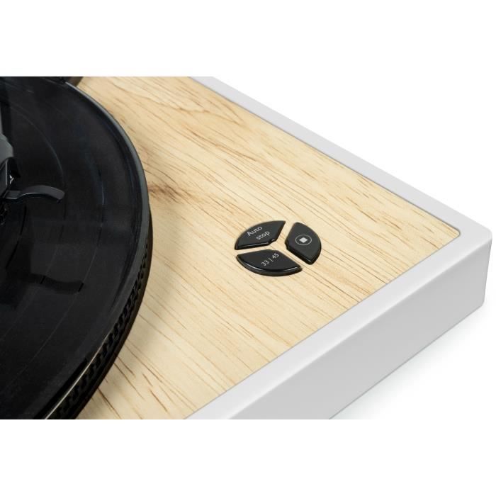 THOMSON TT301 - 33 and 45 rpm designer vinyl turntable - Audio-Technica AT3600L playback head - Wood and white