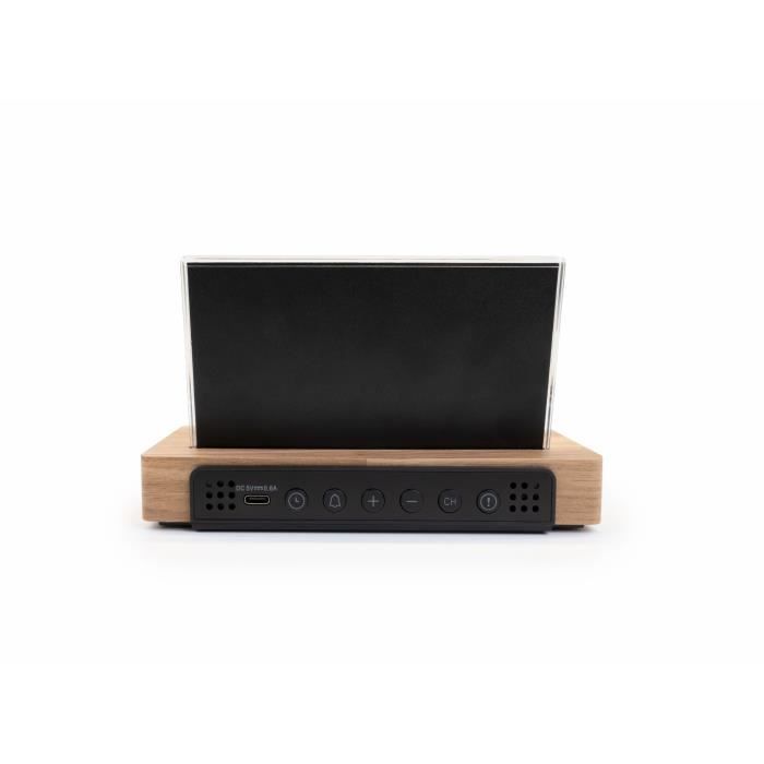 Weather station alarm clock - THOMSON - Dark wood - Temperature display, Hygrometry, Dual alarm, USB-C, Wireless probe