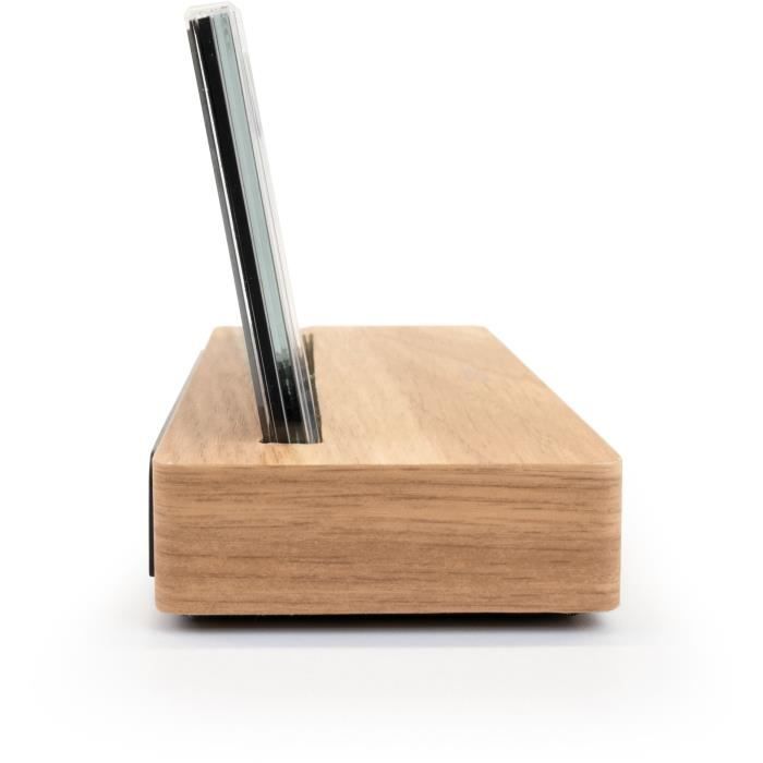 Weather station alarm clock - THOMSON - Dark wood - Temperature display, Hygrometry, Dual alarm, USB-C, Wireless probe