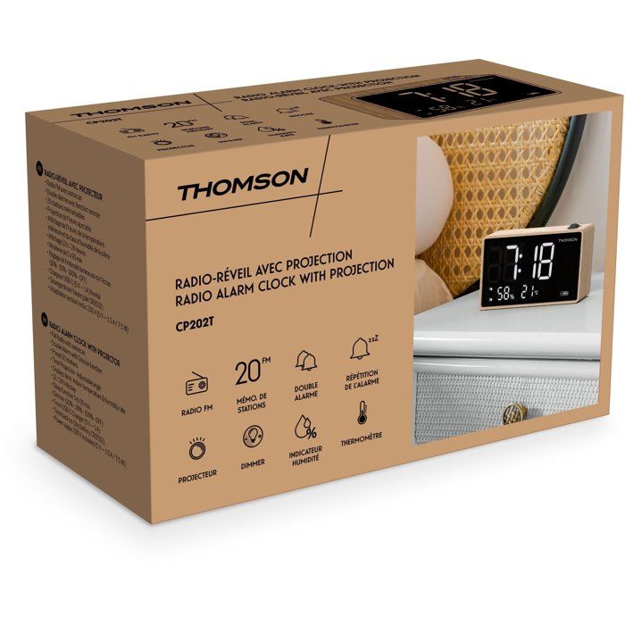 Projection Clock Radio - THOMSON - Wood