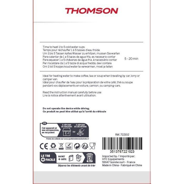 Kettle - THOMSON - 24 V - 1.3 L - 250 W