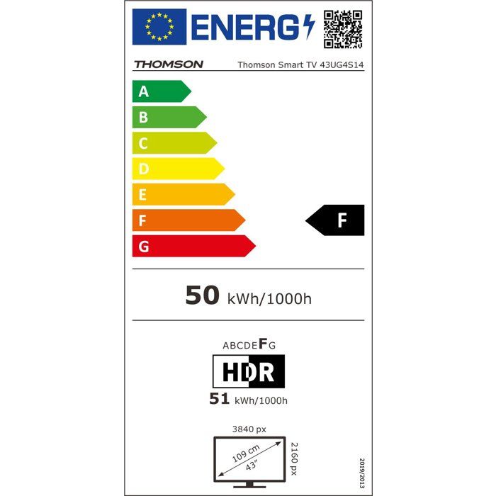 Thomson 43UG4S14 - 43 (109 cm) LED TV - 4K UHD - Google TV - 2xHDMI 2.0 + 2x HDMI 2.1