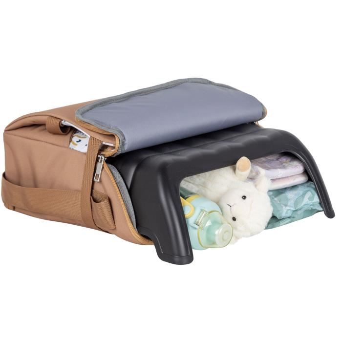 Portable booster seat - TINEO - 30 x 28 x 13 cm - Ultra Compact - Camel / Bears