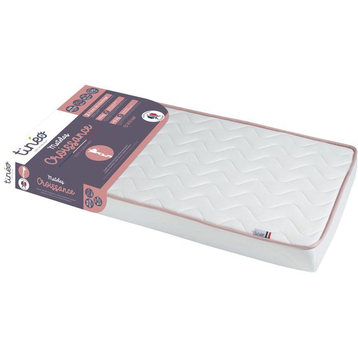 TINEO CROISSANCE mattress - Scalable - 2 support sides: Firm and Soft - 60x120x12 cm