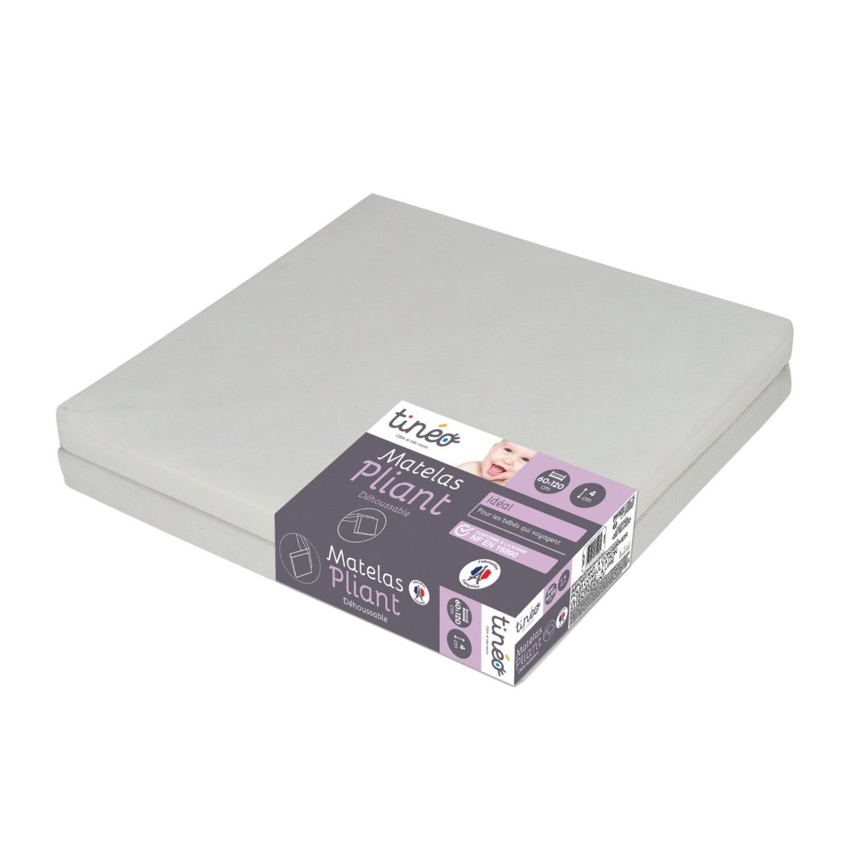 TINEO Folding mattress 2 parts 60x120x4cm
