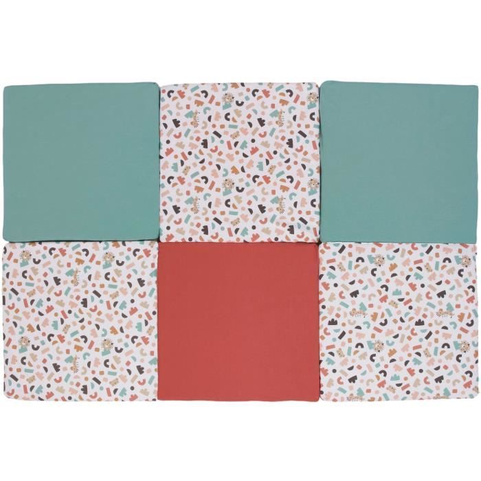 Maxi Malin play mat - TINEO - 5-in-1 evolving mat - 180 x 120 cm - Geometric / Funny animals