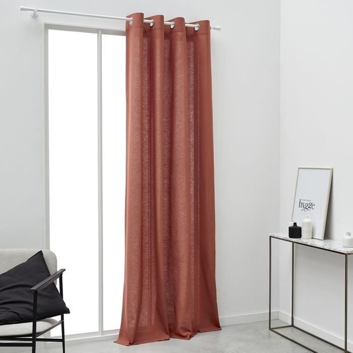 TODAY eyelet curtain - 140x240cm - 100% Cotton - Terracotta